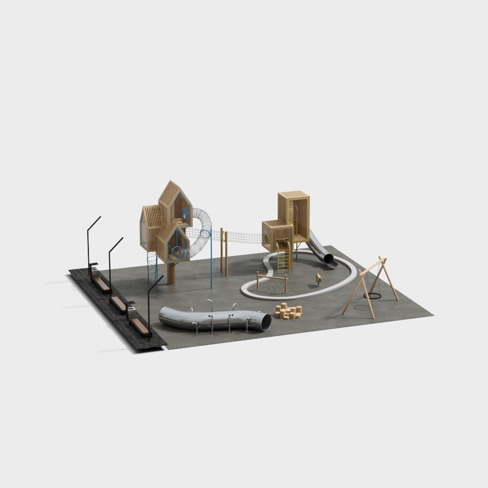 Parco Giochi in Legno Moderno