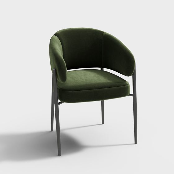 Velvet Cocoon 3D model - Stylish Armchair Design