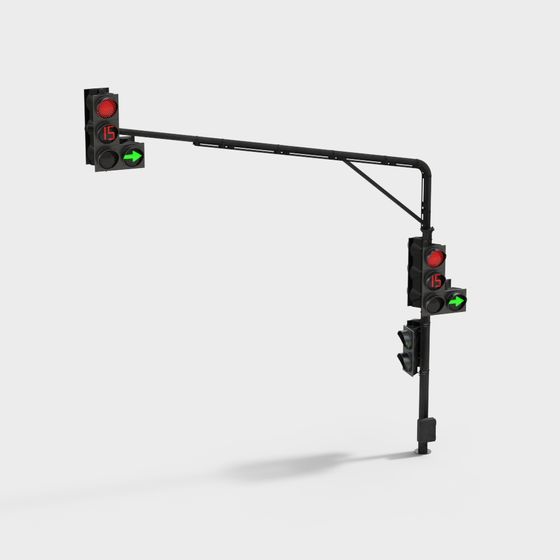 Low-Poly 3D Traffic Light Model for Urban Projects