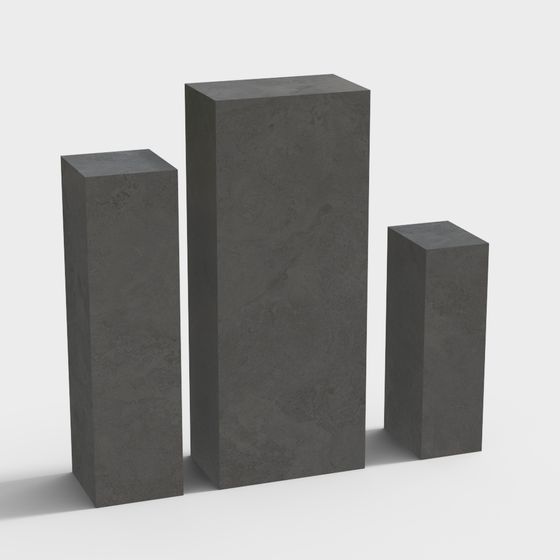 Low-Poly Concrete Pillar 3D model