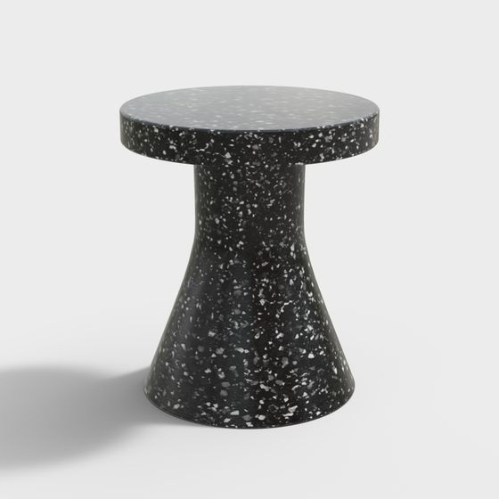 Concrete Round Table 3D model with Low Poly Design