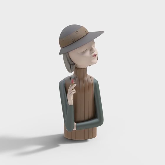 Low Poly Female Character 3D Model