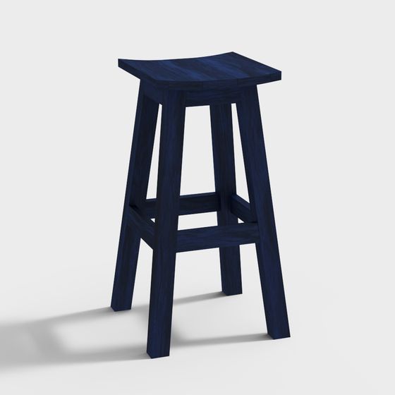 Deep Blue Bar Stool 3D Model