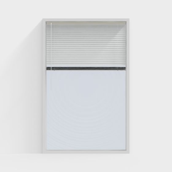 Minimalist Window with Blinds 3D model