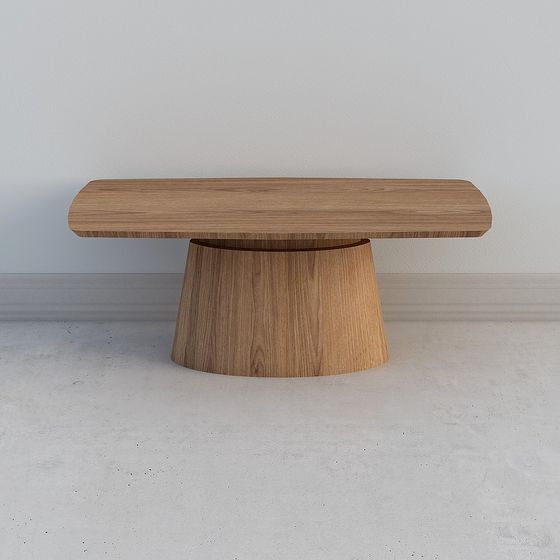 Stylish Wooden Stool 3D model