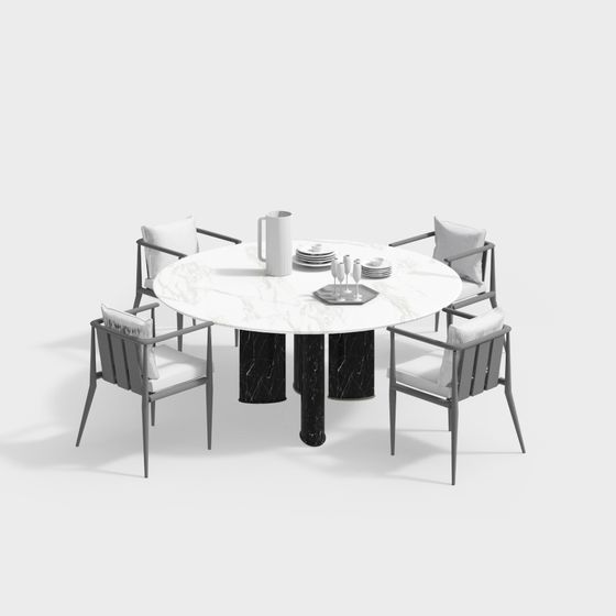 Modern Urban Dining Table 3D model