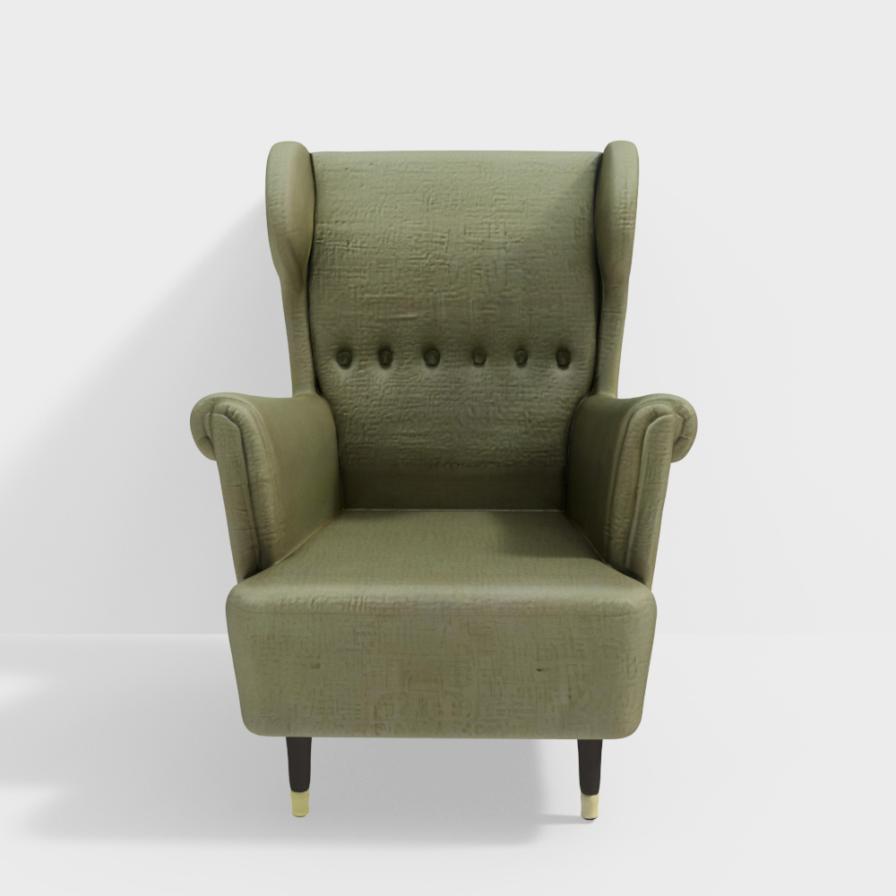 Nicco Wing Chair + Ottoman - Reflection Green