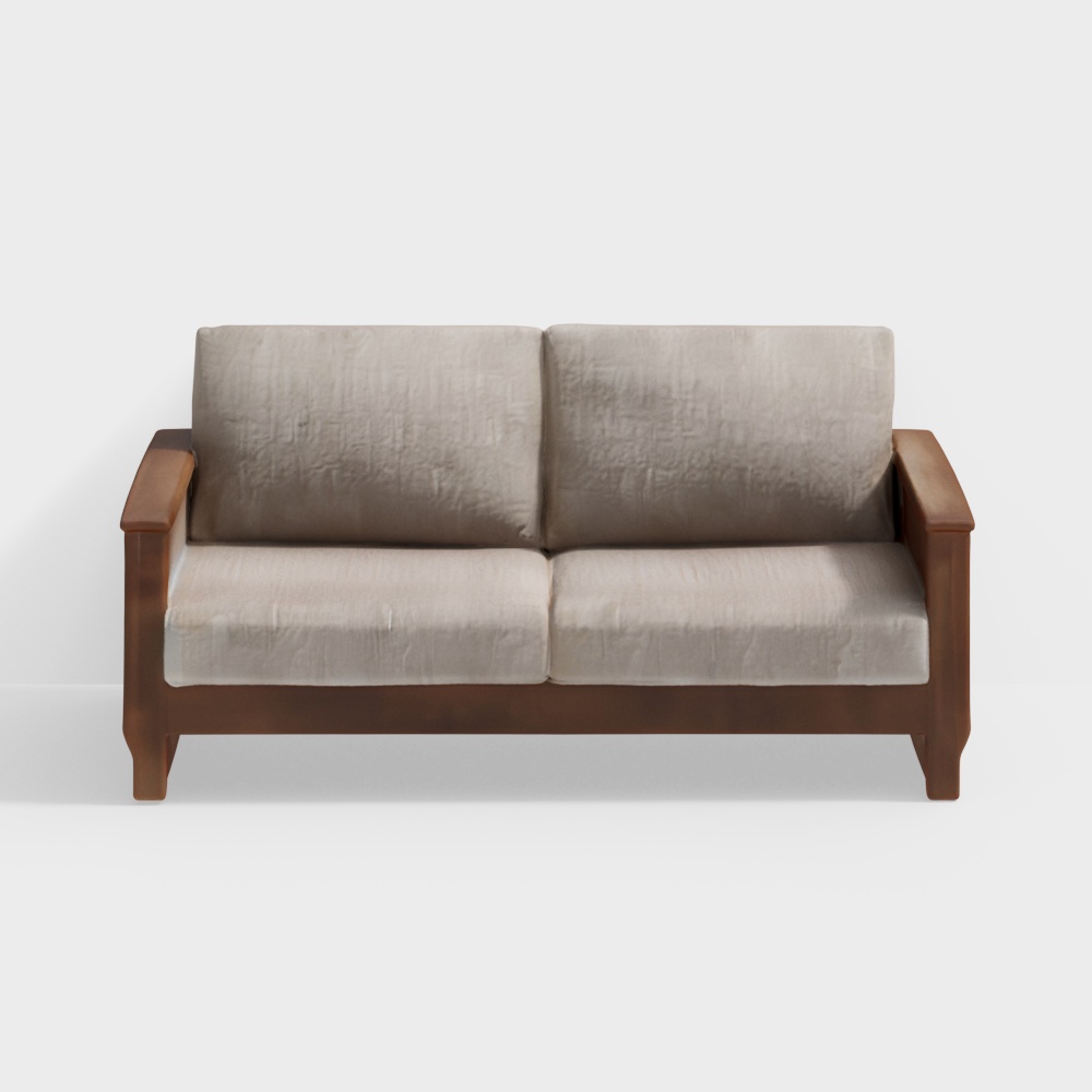 Urban Comfort Sofa 3D Model – Light Gray Fabric Design