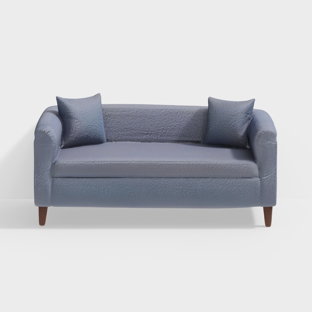 Stylish Low-Polygon 3D Sofa Model – Gray Fabric Design