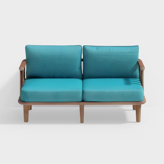 Stylish Low-Polygon Sofa 3D model for Modern Spaces