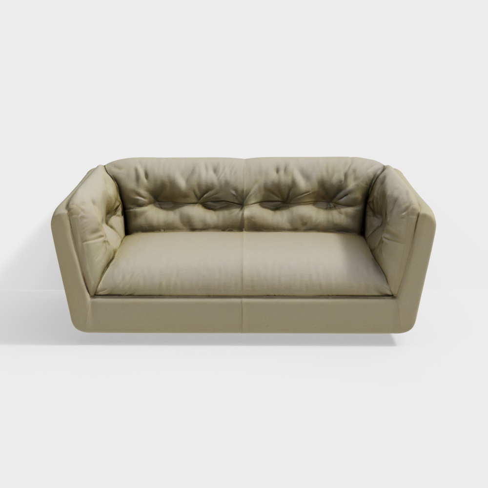 Urban Comfort Sofa 3D Model – Low-Poly Leather Design