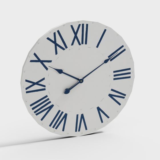 Vintage Style Low-Poly Clock 3D model