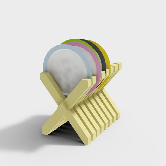 Colorful Plate Rack 3D Model