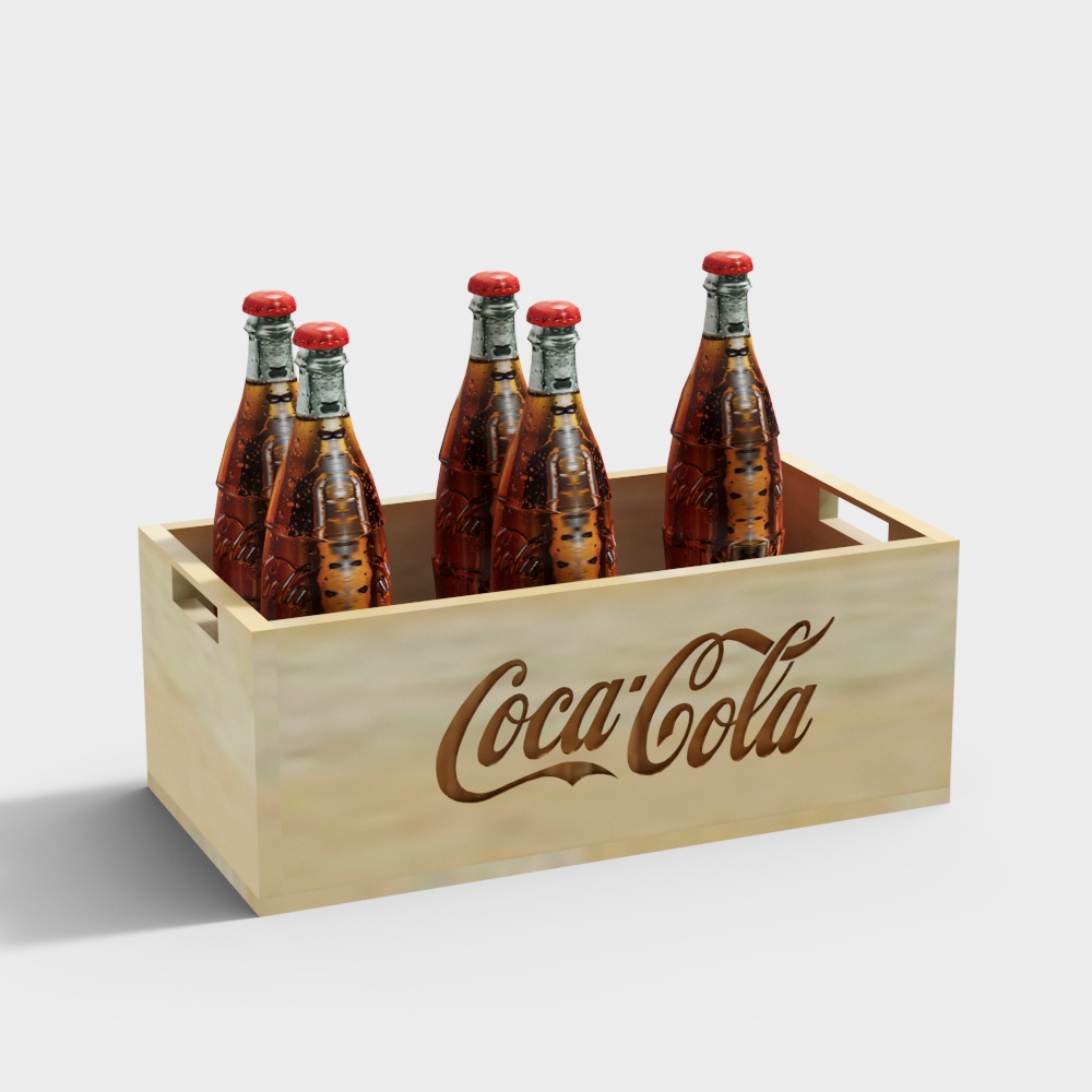 Vintage Coca-Cola Wooden Display Box 3D model
