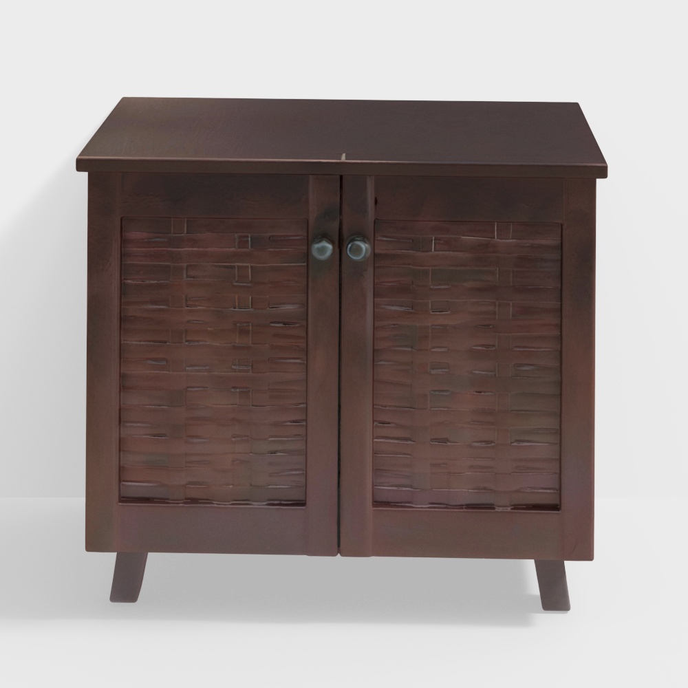 Meuble à chaussures 2 portes Flamenco - Wenge noir