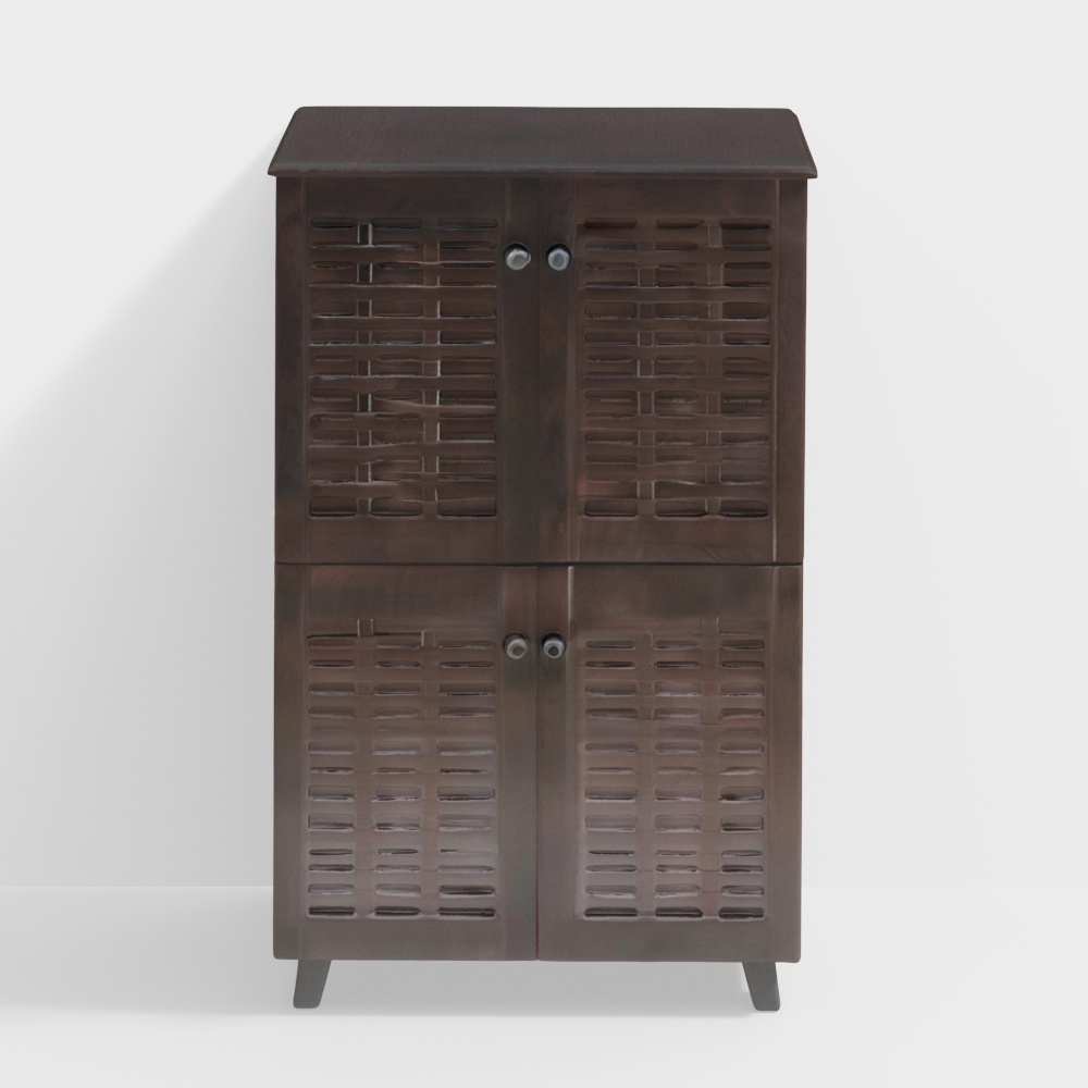 Flamenco 4-Door Shoe Rack - Wenge Noir