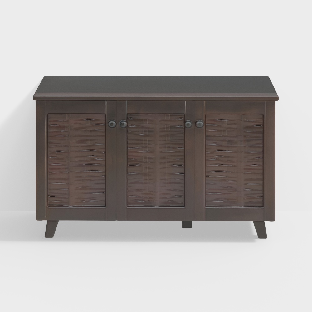 Flamenco 3-Door Shoe Rack - Wenge Noir