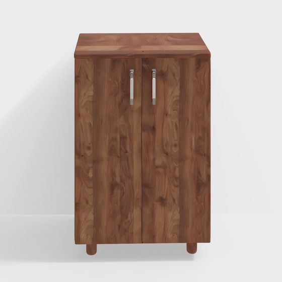 Wooden Texture Storage Cabinet 3D model