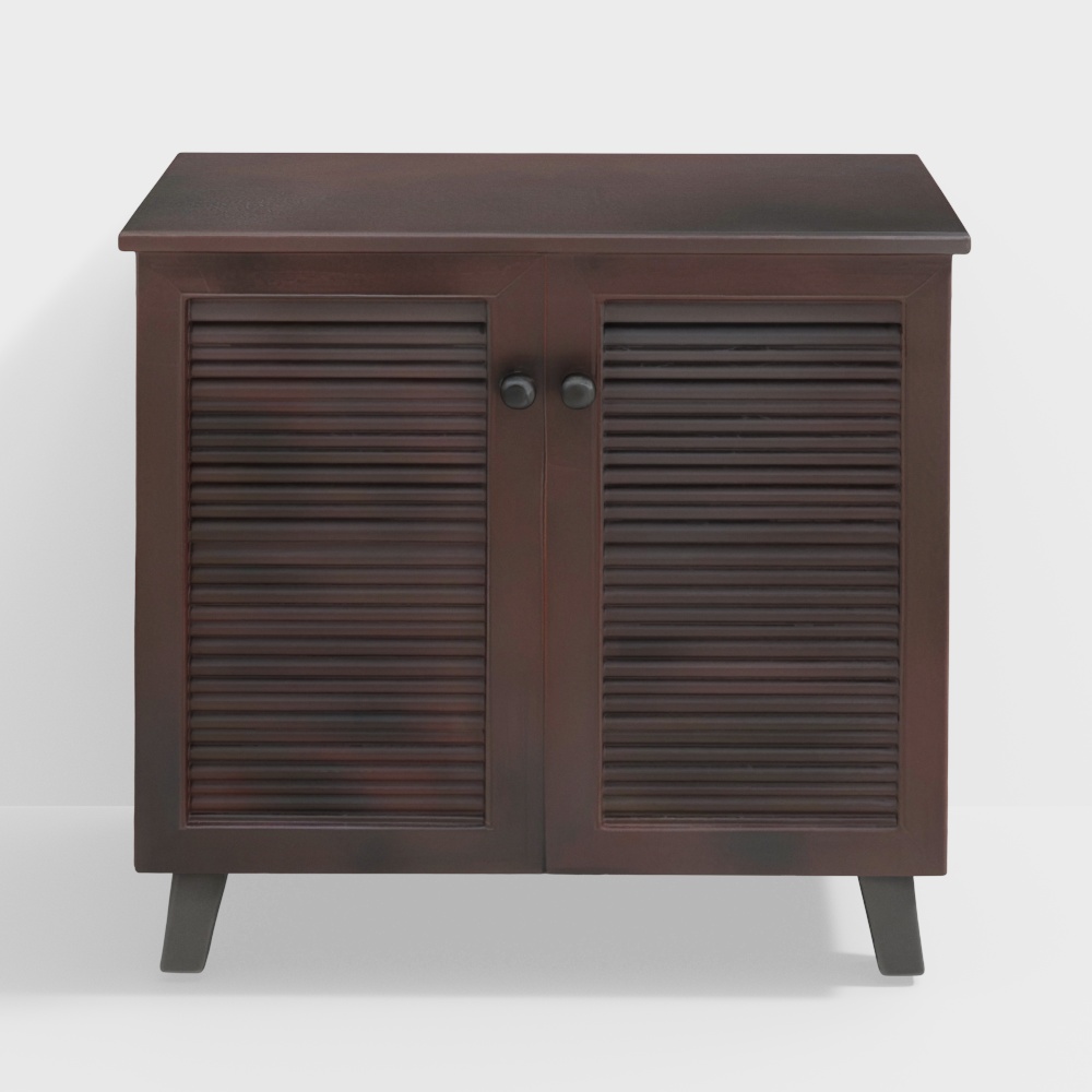 Vintage Storage Cabinet 3D Model – Rustic Wood Design