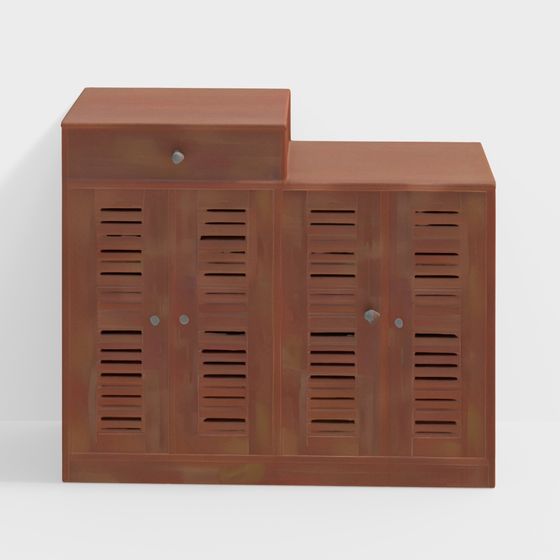 Retro Low-Polygon Storage Cabinet 3D model for Diverse Designs