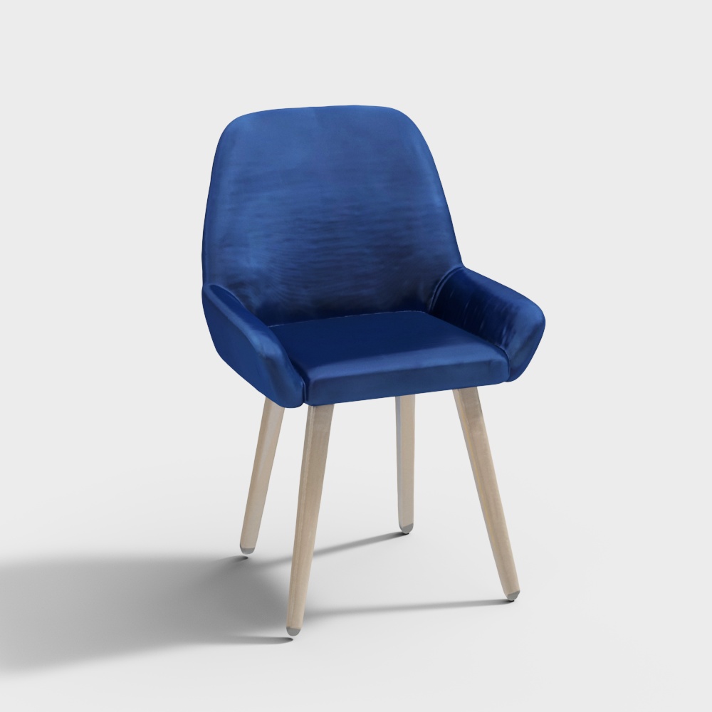 Elegant Low-Poly Armchair 3D Model – Nordic Velvet Design