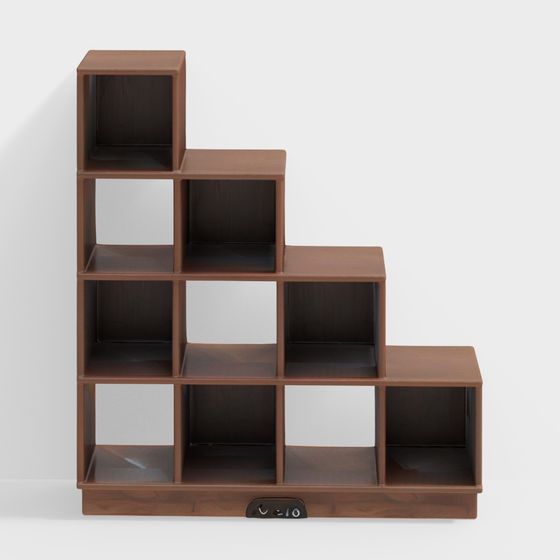 Stylish Staircase Bookshelf 3D Model