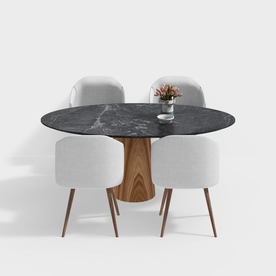 Stylish 3D Dining Table and Chair Set for Modern Interiors