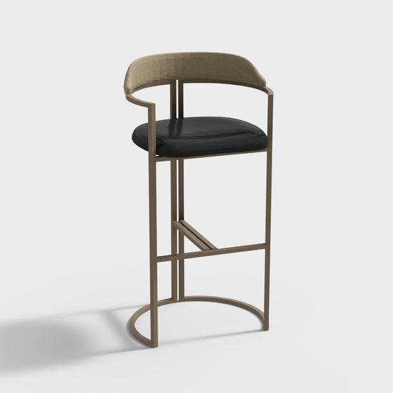 Elegant Modern Barstool 3D Model