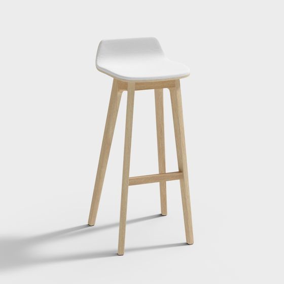 Stylish Low-Poly Wooden Chair 3D model for Modern Spaces