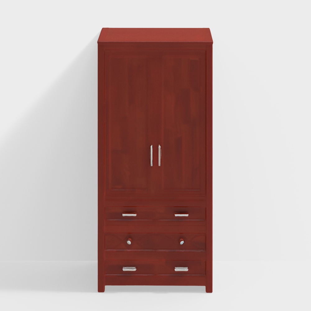 Crinoline Solid Wood 2 Door Wardrobe with 5 Drawers