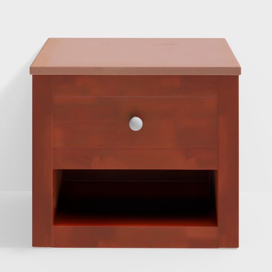 Elegant Low-Polygon Bedside Table 3D model