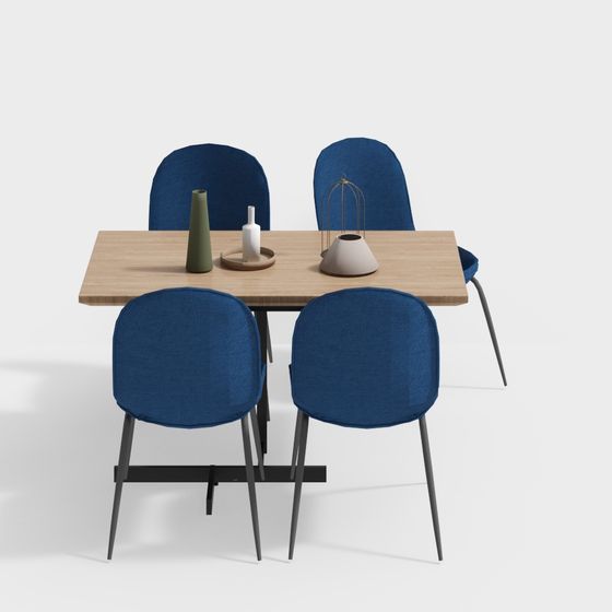 Urban Dining Table and Chair Set 3D model