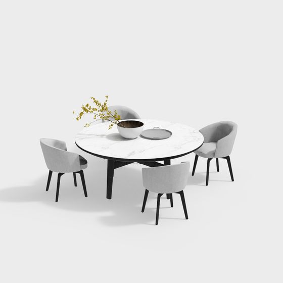 Mesa de Comedor Circular de Estilo Moderno