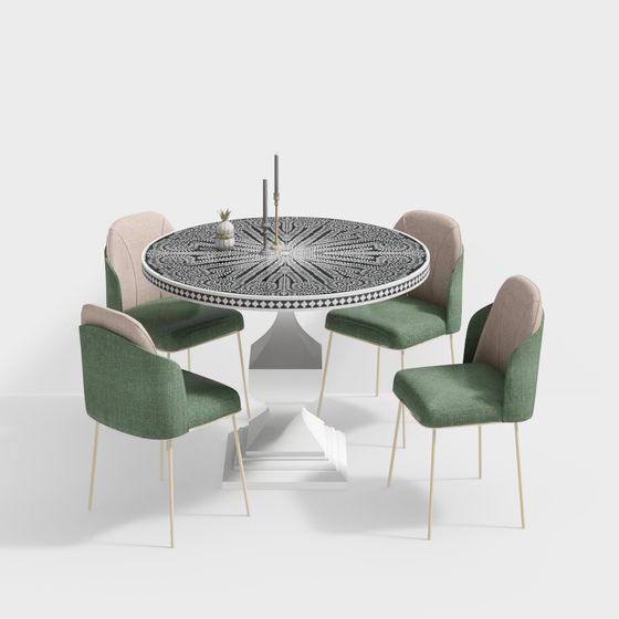 Mesa de Comedor Circular de Estilo Moderno