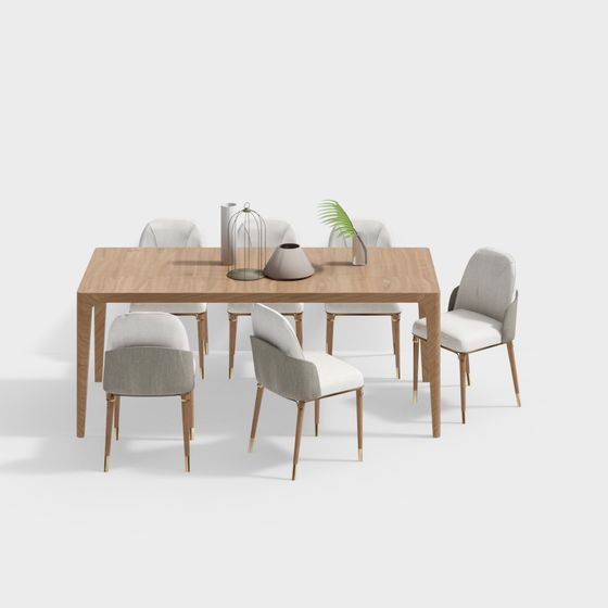 Urban Living Room Dining Table and Chair Set 3D model