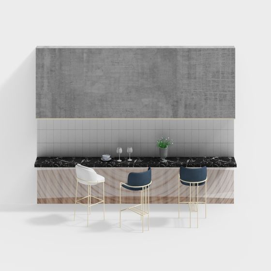 モダンスタイルのバーカウンター