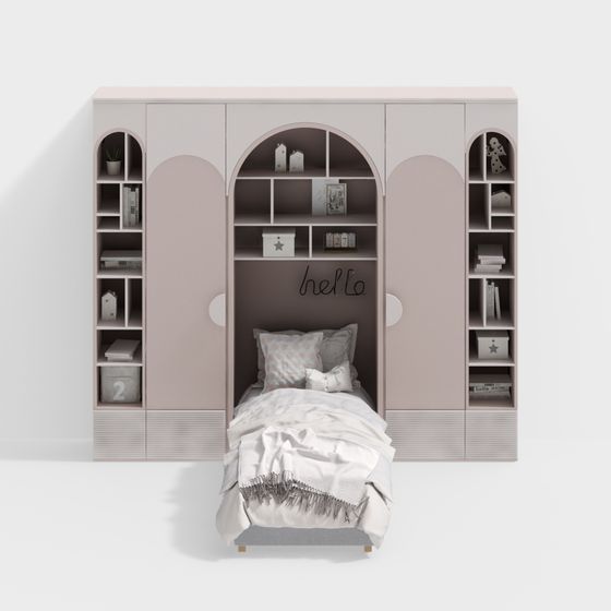 Stylish Low Poly Children's Room 3D model