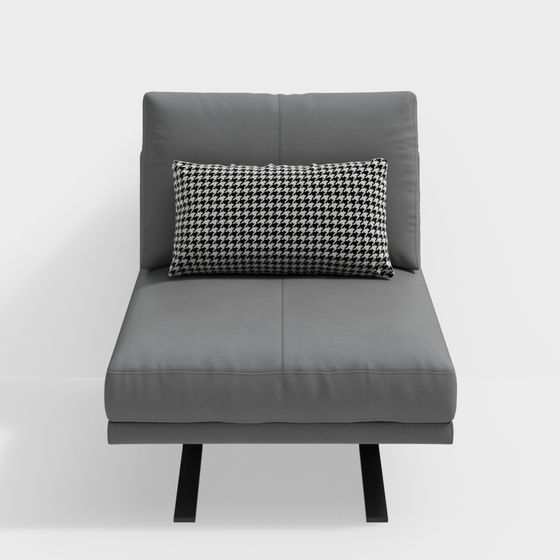 Chic Gray Single Sofa 3D model for Modern Spaces