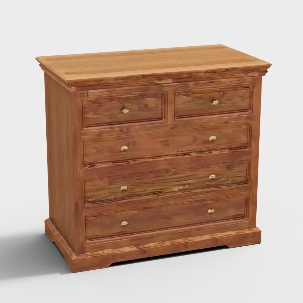 Tuscany Solid Wood Chest of 5 Drawers in Natural Tone