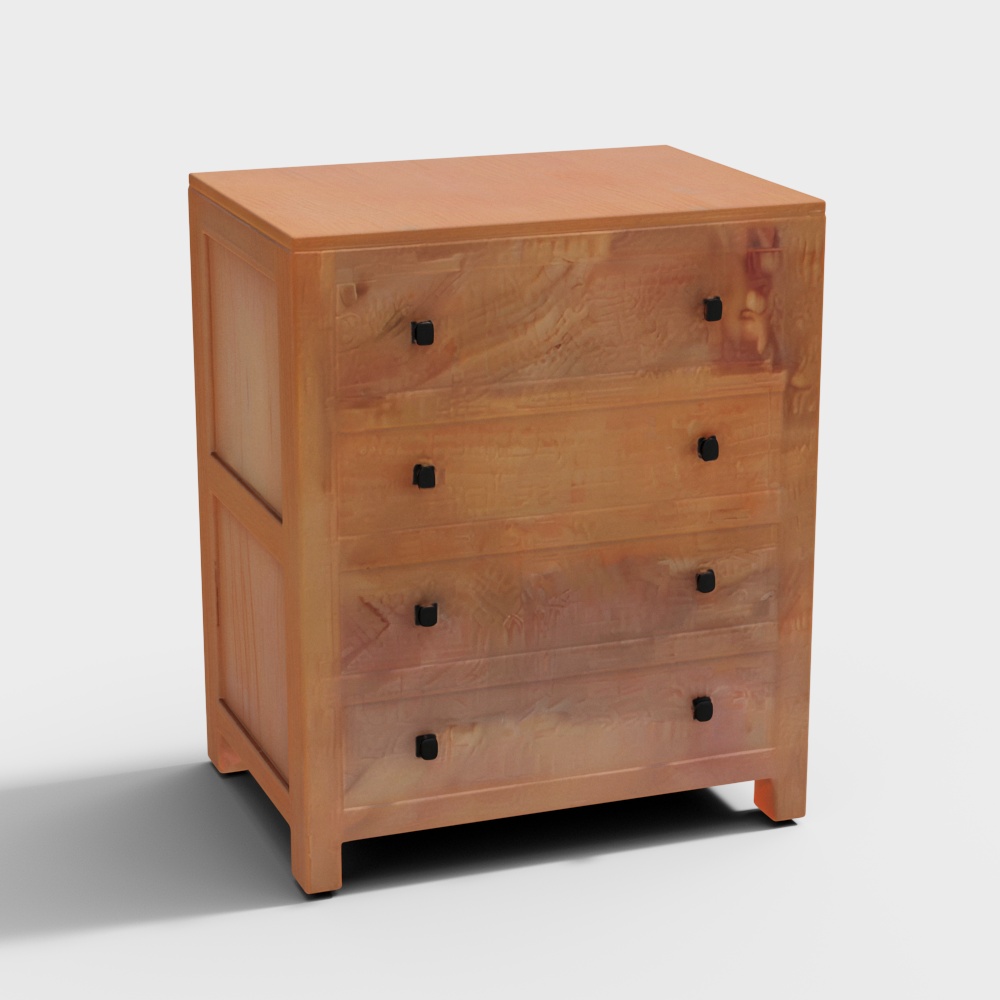 Walter Solid Wood Chest of 4 Drawers in Amber Walnut