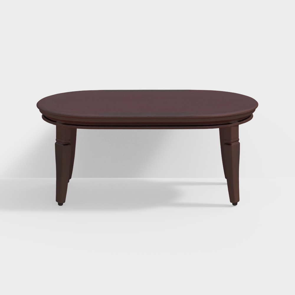 Florence Oval Solid Wood Coffee Table in Mahogany