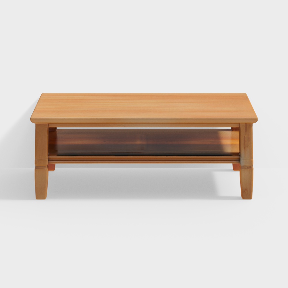 Malabar Rectangular Solid Wood Coffee Table in Amber
