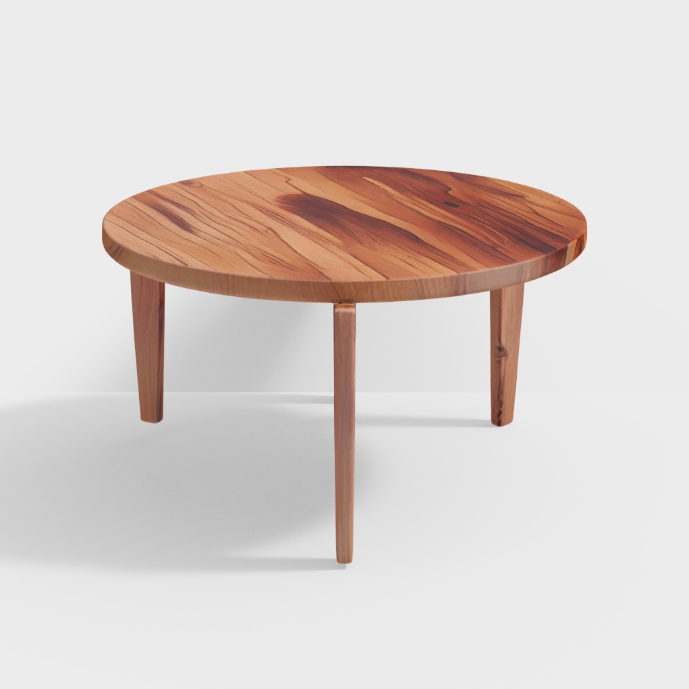 Meridian Round Solid Wood Coffee Table in Teak