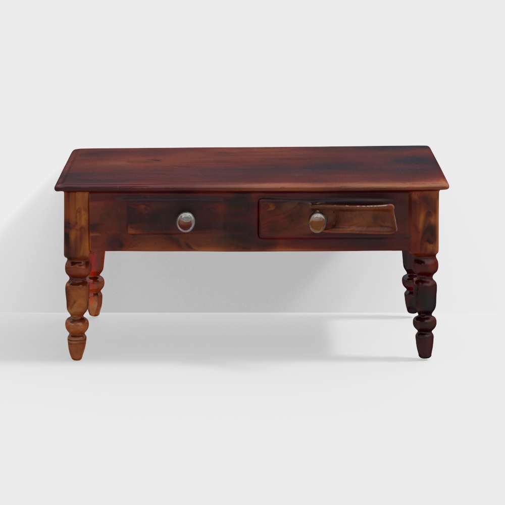 Vintage Style Coffee Table 3D Model – Classic Wood Design