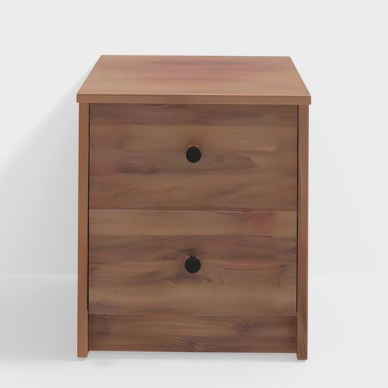Hazel Engineered Wood Bedside Table in Classic Wal