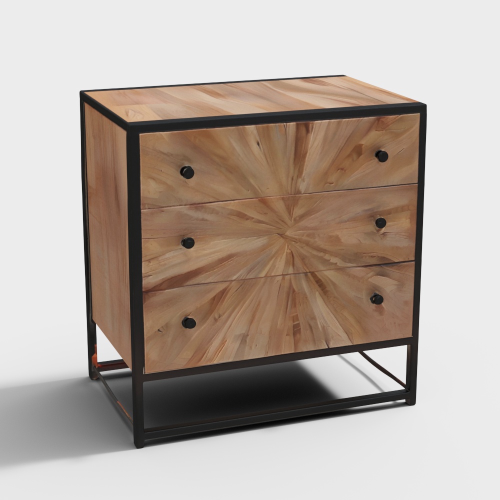 Naman Solid Wood Chest of 3 Drawers in Brown Finish