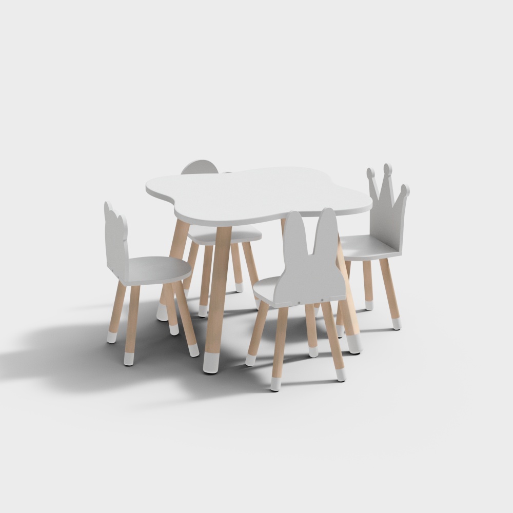 FUN Wooden Kids Table and Chairs Set