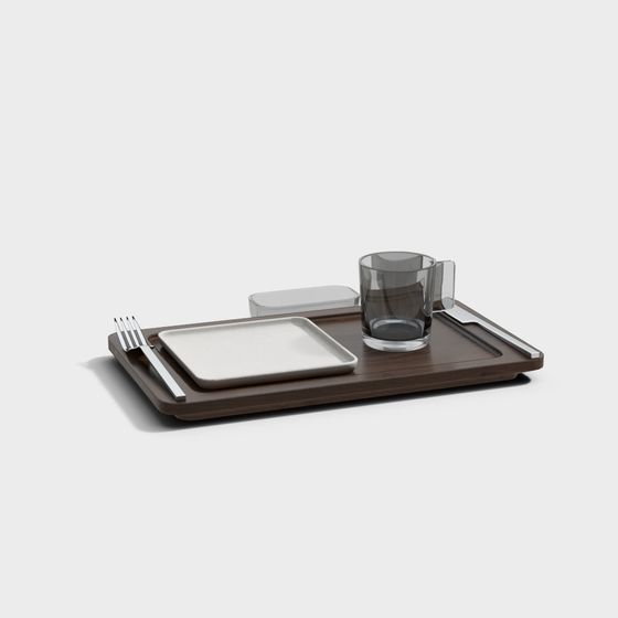 Elegant Plate Set 3D model for Modern Aesthetics