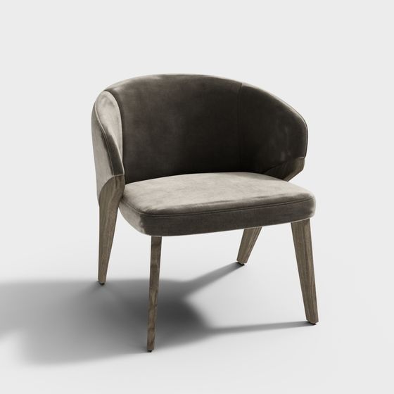 Cozy Velvet Chair 3D model
