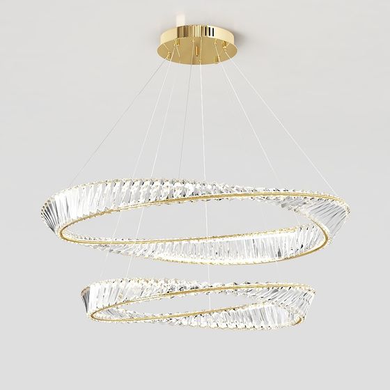 Elegant Low-Poly Chandelier 3D model